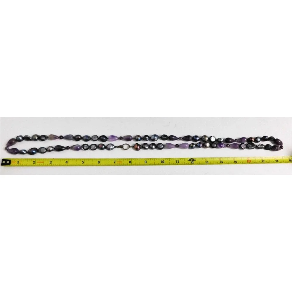Baroque Peacock Pearl Polished‎ Gen Stone Necklace Opera Length Strand